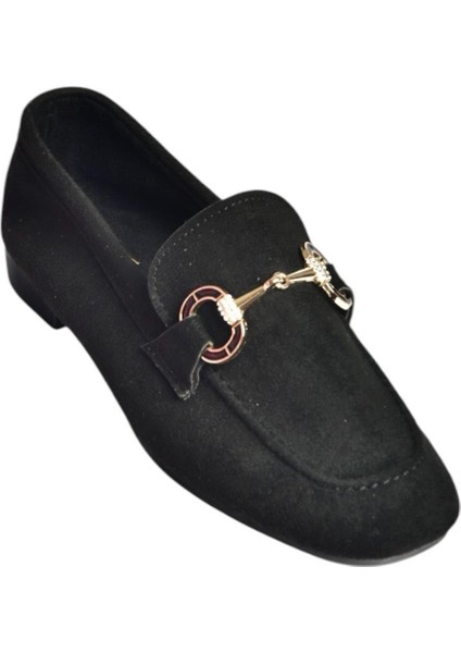 V250017002 Siyah Süet Günlük Kadın Ayakkabı
