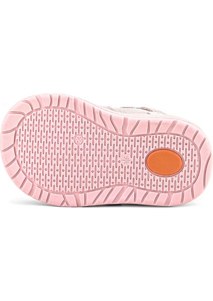 Schaggy Hakiki Deri Pudra Pembe Cırtlı Bebek Spor Ayakkabı