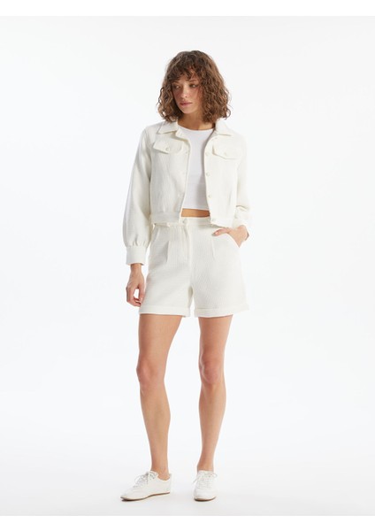 Yeni Sezon Standart Fit Kadın Tüvit Şort