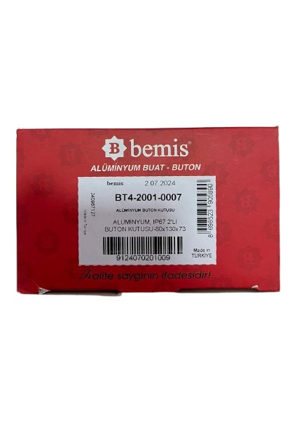 BT4-2001-0007 2’li Alüminyum Buton Kutusu 80X130X73 fiyatları