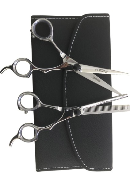 Profesyonel Berber Kuaför Saç Kesim Makas Seti 6.5 Inc 2'li Deri Çanta Model FRZ65SYH fiyatları