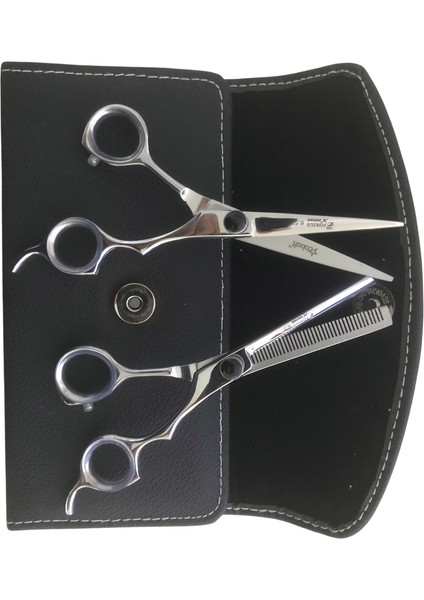 Profesyonel Berber Kuaför Saç Kesim Makas Seti 6.5 Inc 2'li Deri Çanta Model FRZ65SYH modelleri
