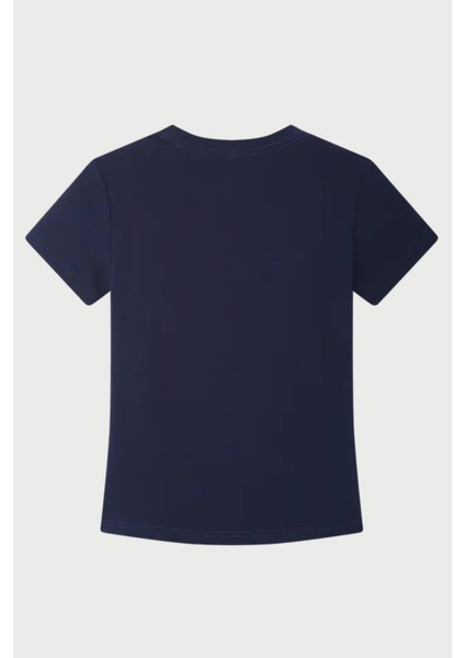 Lacivert Bisiklet Yaka Basic Kadın Tişört indirimleri