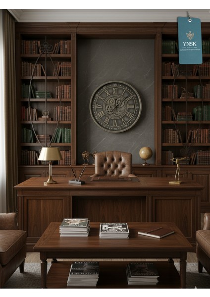 Aurelius | Metal Çark Mekanizmalı Antik Duvar Saati, Ev Saati, Ofis Saati 60 x 60 cm modelleri