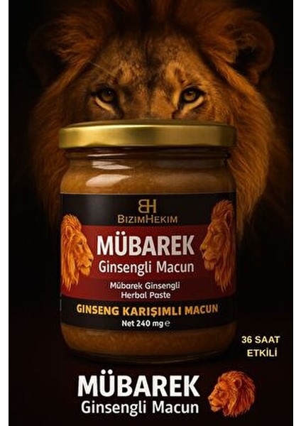 Bizim Hekim Ginsengli Aslan Enerji Macunu 240 gr 36 Saat Etkili Doğal ve Katkısız modelleri