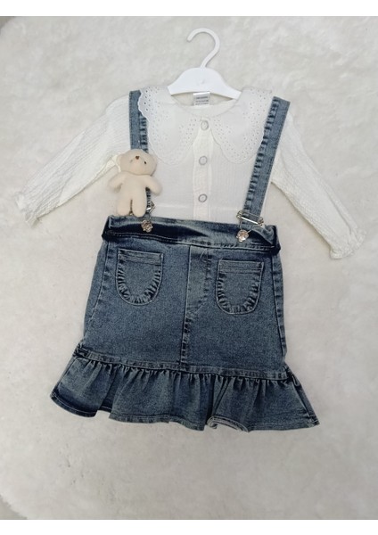 Kız Çocuk Ayıcık Hediyeli Kot Jile