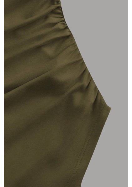 Kadın Likralı Drapeli Uzun Ispanyol Kollu Crop Bluz modelleri