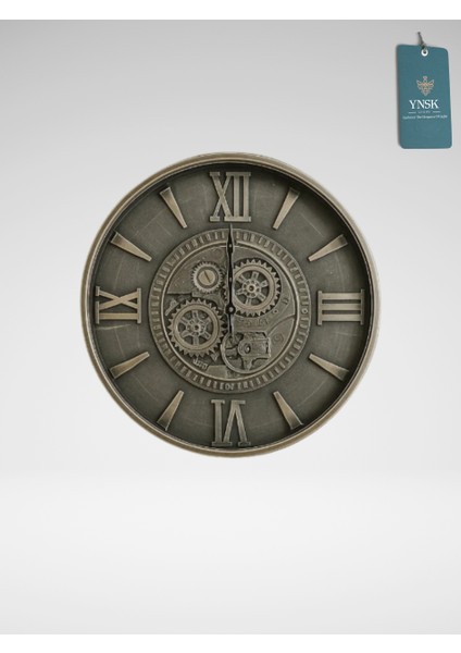 Valerius | Metal Çark Mekanizmalı Antik Duvar Saati, Ev Saati, Ofis Saati 60 x 60 cm