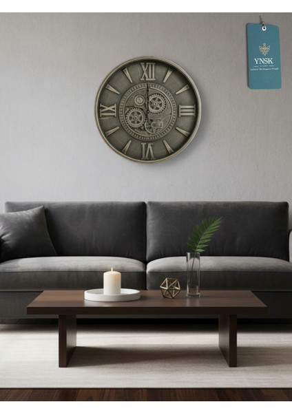 Valerius | Metal Çark Mekanizmalı Antik Duvar Saati, Ev Saati, Ofis Saati 60 x 60 cm fiyatları