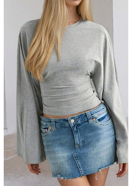 Kadın Uzun Kollu Belden Oturtmalı Bluz fırsatları