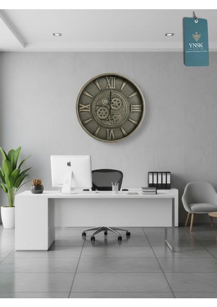 Valerius | Metal Çark Mekanizmalı Antik Duvar Saati, Ev Saati, Ofis Saati 60 x 60 cm modelleri
