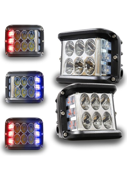 Offroad Sis Lambası - 12 Ledli 36W Beyaz-Kırmızı-Mavi (2'li) modelleri