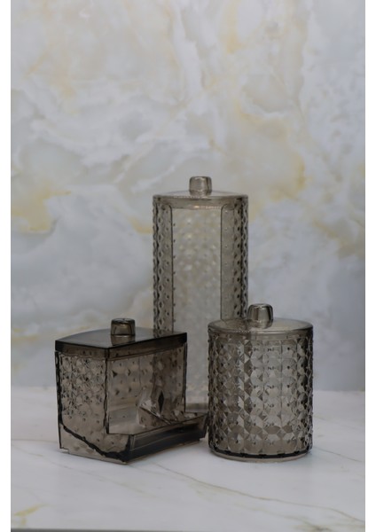 Inci Desen 3'lü Set Organizer Antrasit Rengi modelleri