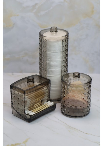 Inci Desen 3'lü Set Organizer Antrasit Rengi