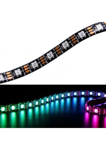 WS2812B Adreslenebilir Rgb Şerit LED - 60 LED IP65 - Silikon Korumalı (Su Geçirmez) - 5m indirimleri