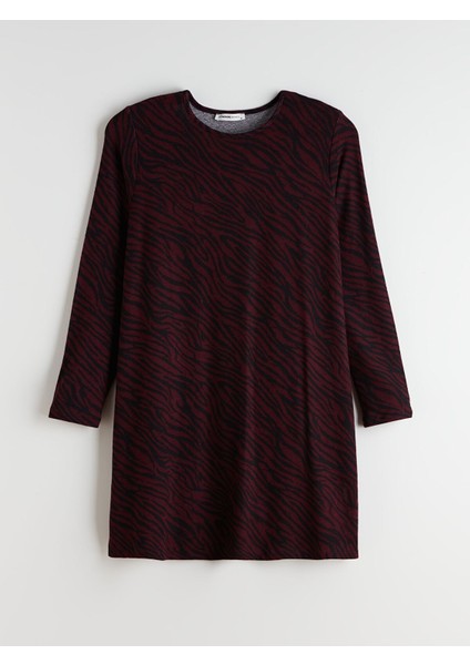 Yeni Sezon Bisiklet Yaka Desenli Kadın Tunik