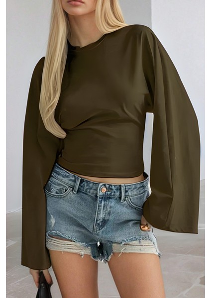 Kadın Uzun Kollu Belden Oturtmalı Bluz fiyatları