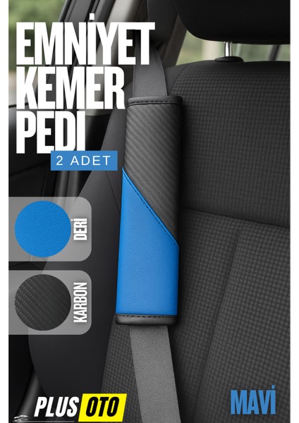 Emniyet Kemer Pedi 2 Adet Cırtlı Emniyet Kemer Kılıfı Omuz ve Boyun Koruyucu