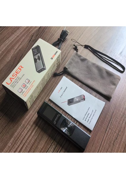 3'ü 1 Arada Mini Lazer Mesafe Ölçer, Çapraz Lazer Projektör, Metal Kasa, Çoklu Ölçüm Modları fırsatları