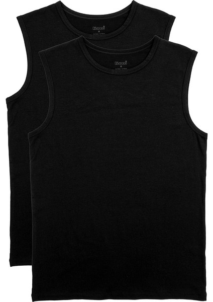 Nick Erkek Bisiklet Yaka Sıfır Kollu Pamuklu 2'li Atlet Set