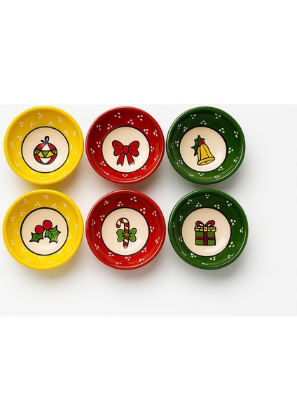Yeni Yıl Temalı6 Lışık Seramik Çerezlik