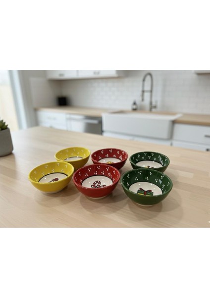 Yeni Yıl Temalı6 Lışık Seramik Çerezlik fiyatları