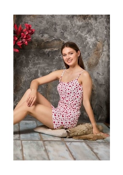 Askılı Şortlu Kalpli Pijama Tkm modelleri