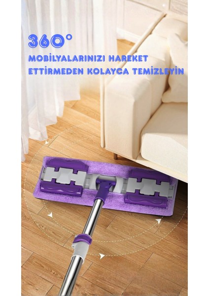 Yer Mopu Duvar Fayans Cam Temizlik Mikrofiber 4 Mandallı Mop(Mor) modelleri