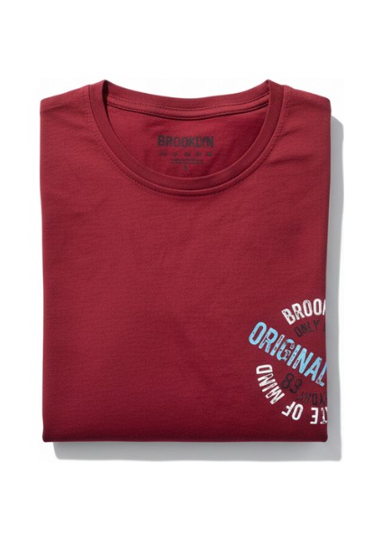 Erkek Sıfır Yaka Baskılı Tshirt indirimleri