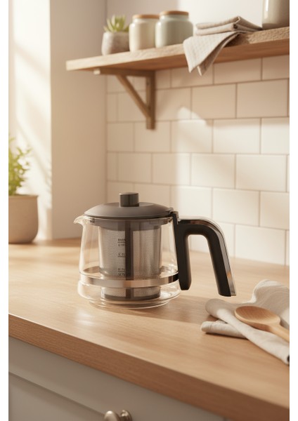 Venedik Cam Demlikli Çay Makinesi Gri fiyatları