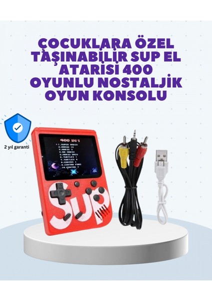 Şarjlı Taşınabilir El Oyun Konsolu 400 Oyun