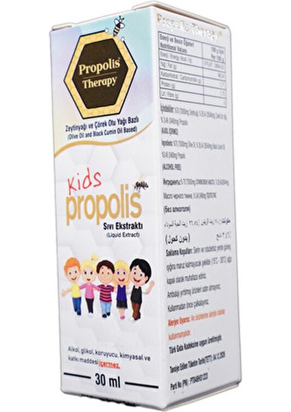 Kids Propolis Ekstraktı Zeytinyağı ve Çörek Otu Yağı ile 30 ml Yüksek Kalite fırsatları