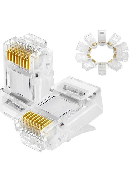 Ez RJ45 Cat6 Yeni Nesil Delikli Jack Konnektör (10 Adet) fiyatları