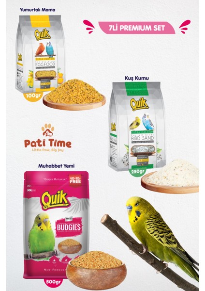 7li Set - Muhabbet Kuşu Besin Vitamin Bakım Başlangıç Seti - Kraker Min. Blok Muhabbet Yemi Dal Darı modelleri