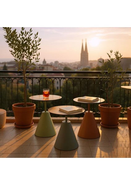 Üçlü Mantar Zigon Sehpa Seti NO:553 | Rehome Renkli Yuvarlak Mdf Modern Sehpa Takımı modelleri