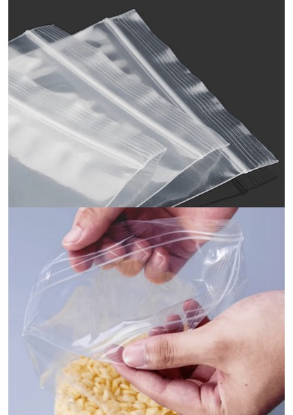 Kilitli Şeffaf Saklama Torbası Buzdolabı Gıda Çerez Bakliyat Kına Hediyelik Poşet 29,5X23 cm 50 Adet indirimleri