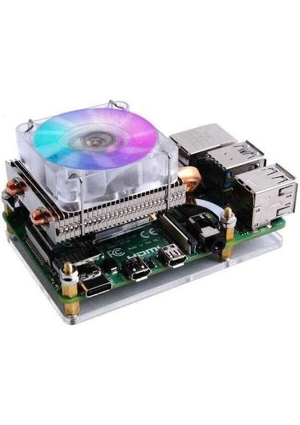 Raspberry Pi 4 Rgb Soğutma Fanı - Düşük Cpu modelleri