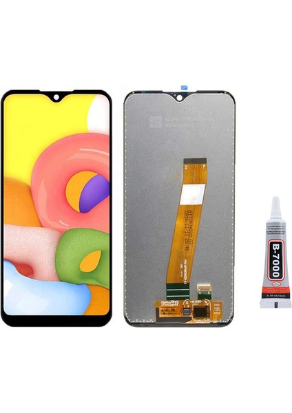 Samsung A01 A015F Uyumlu Ekran LCD Dokunmatik B7000 15ML Yapıştırıcı ile Beraber Yc