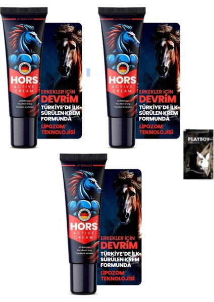 Süper Hors Active Cream Gecikme ve Sertleşme P.enis Kremi 50ML 3 Adet + 1 Adet Jel