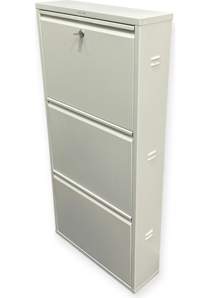 Metal Ayakkabılık 3 Lü Beyaz Kilitli Model modelleri