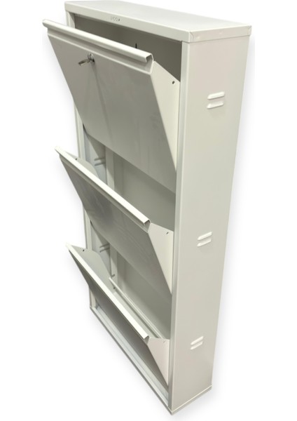 Metal Ayakkabılık 3 Lü Beyaz Kilitli Model fırsatları