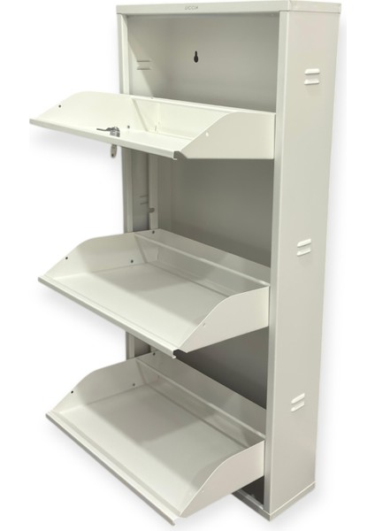 Metal Ayakkabılık 3 Lü Beyaz Kilitli Model indirimleri