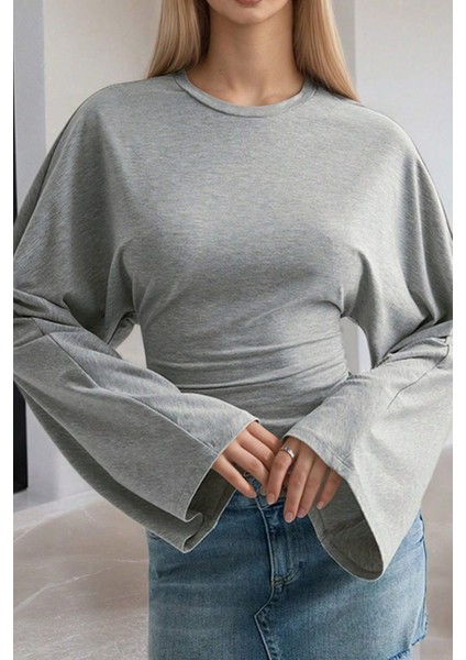 Siyah - Gri - Bordo 3lü Paket Kadın Uzun Kollu Belden Oturtmalı Bluz indirimleri