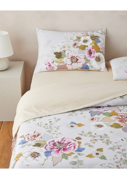 Bloomora Dijital Baskılı Kolay Ütülenir Tek Kişilik Nevresim Takımı 160X220 cm Bej-Sarı fiyatları