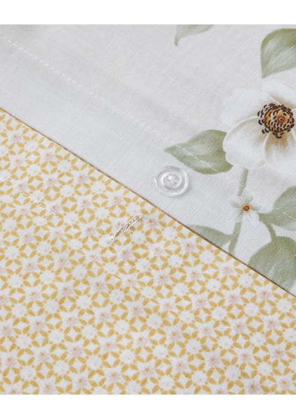 Bloomora Dijital Baskılı Kolay Ütülenir Tek Kişilik Nevresim Takımı 160X220 cm Bej-Sarı