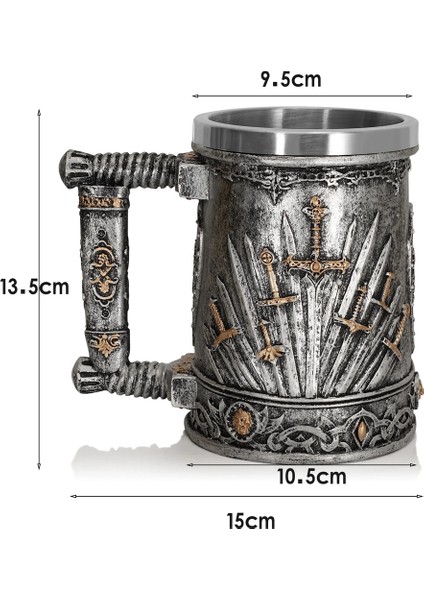 Premium Paslanmaz Çelik Iç Hazneli Metal Görünümlü Viking Bira Kupası – Varil Tasarım 600ML fiyatları