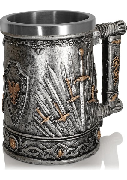 Premium Paslanmaz Çelik Iç Hazneli Metal Görünümlü Viking Bira Kupası – Varil Tasarım 600ML indirimleri