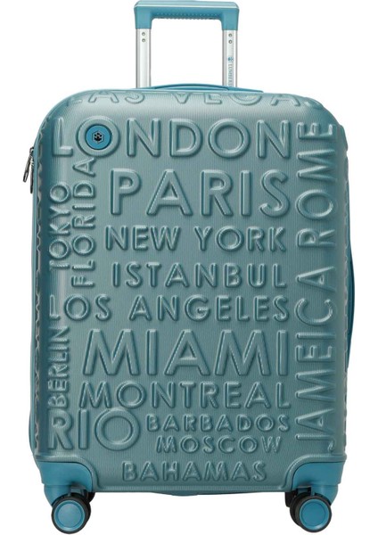 Lugano -B Abs 5pr Mavi Unisex Büyük Boy Valiz