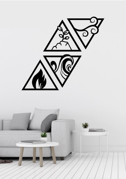 Elementler Dörtlü Dekoratif Tablo