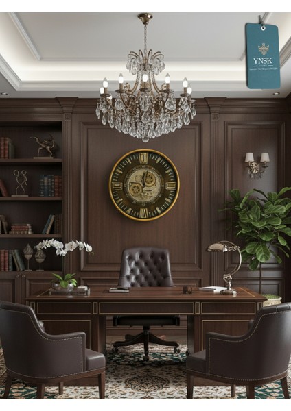 Grandior | Metal Çark Mekanizmalı Antik Duvar Saati, Ev Saati, Ofis Saati 60 x 60 cm fiyatları